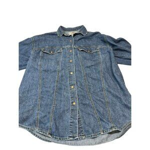 Vintage Levi's Long Sleeve Denim Shirt 100% Cotton Womens Size S/M Button up